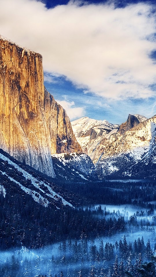 Yosemite National Park Winter Landscape  Android Best Wallpaper