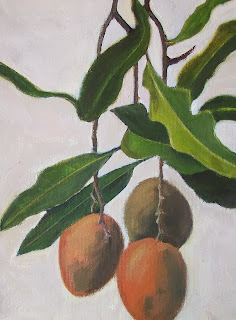 Mangoes, acrylic on canvas by Mary Adam (c) Mary Adam 