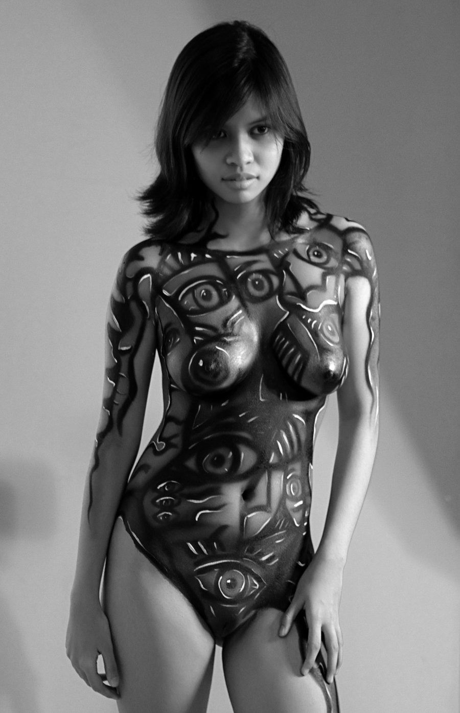 Amatuer body painting nude