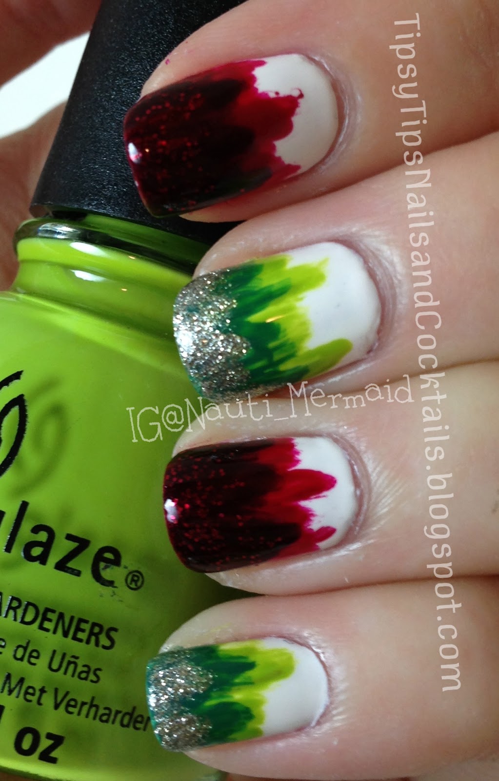 Nauti Nails: Christmas Dip-Dye Nails
