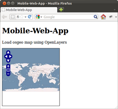 Example to load OSGEO map using OpenLayers Example to load OSGEO map using OpenLayers