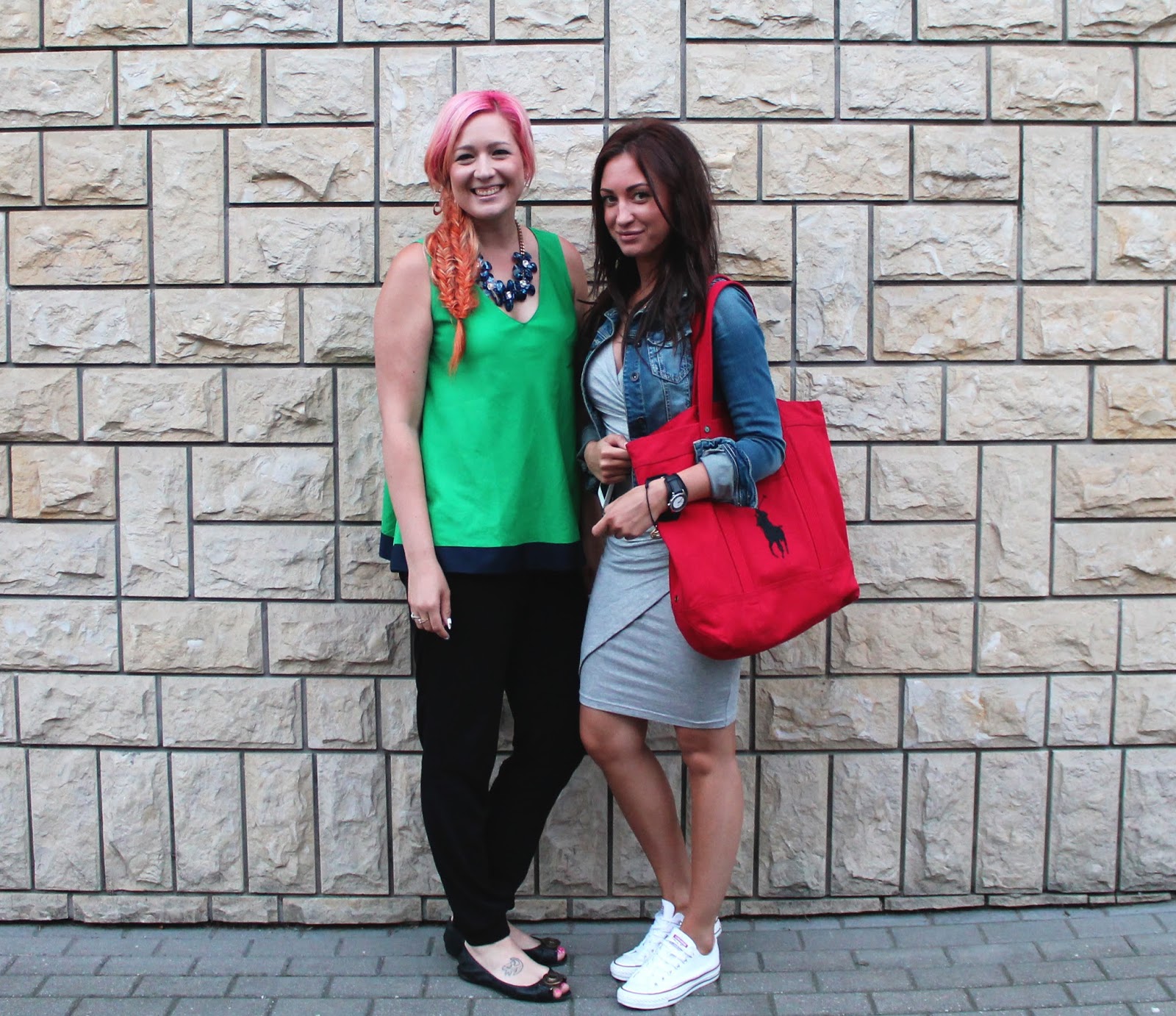 Pink Hair with a Green Top Jersey Girl, Texan Heart