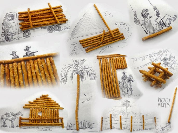 Amazing sketches made with everday objects by Victor Nunes