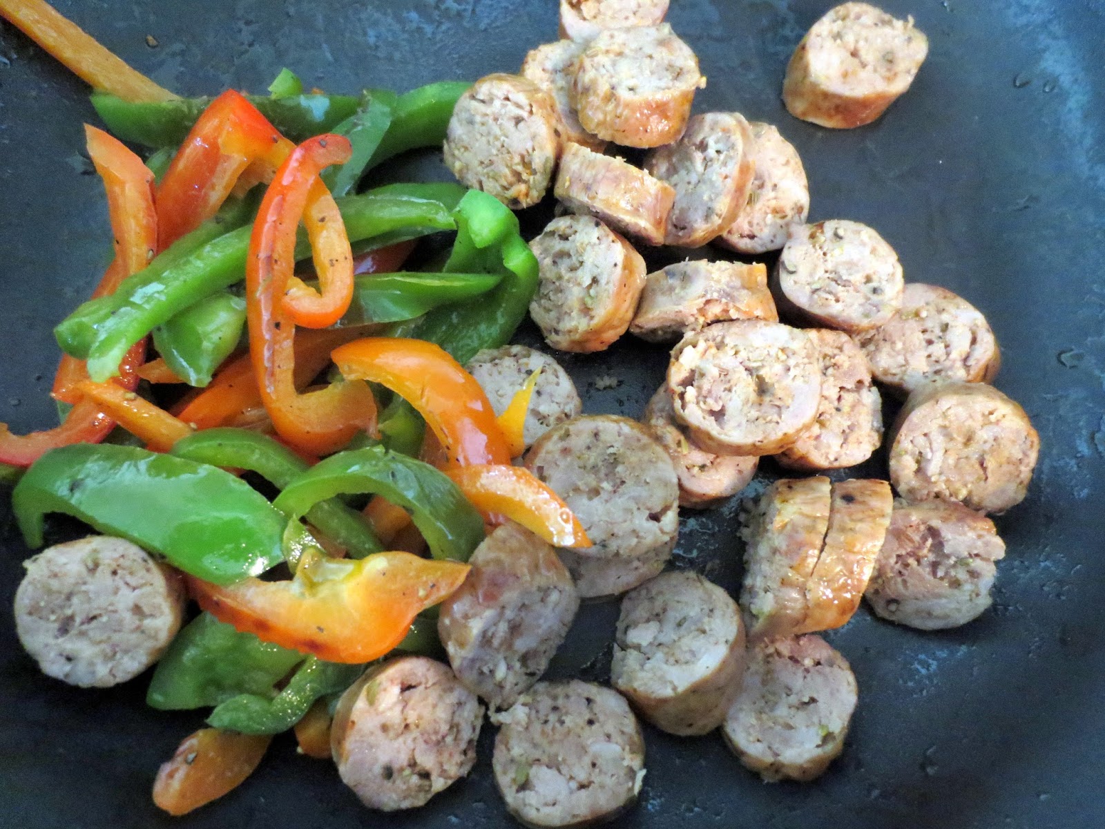 The Owl with the Goblet Italian Sausage and Pepper pasta with Creamy