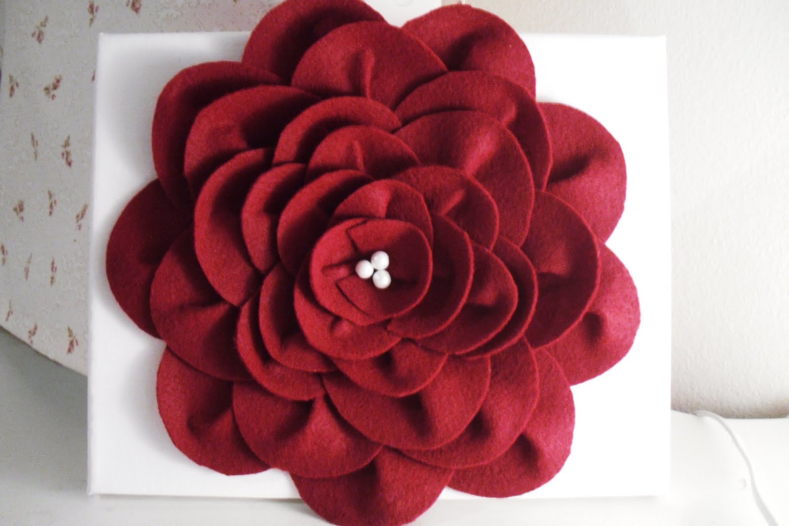 Homemade Home Felt Flower Canvas Art