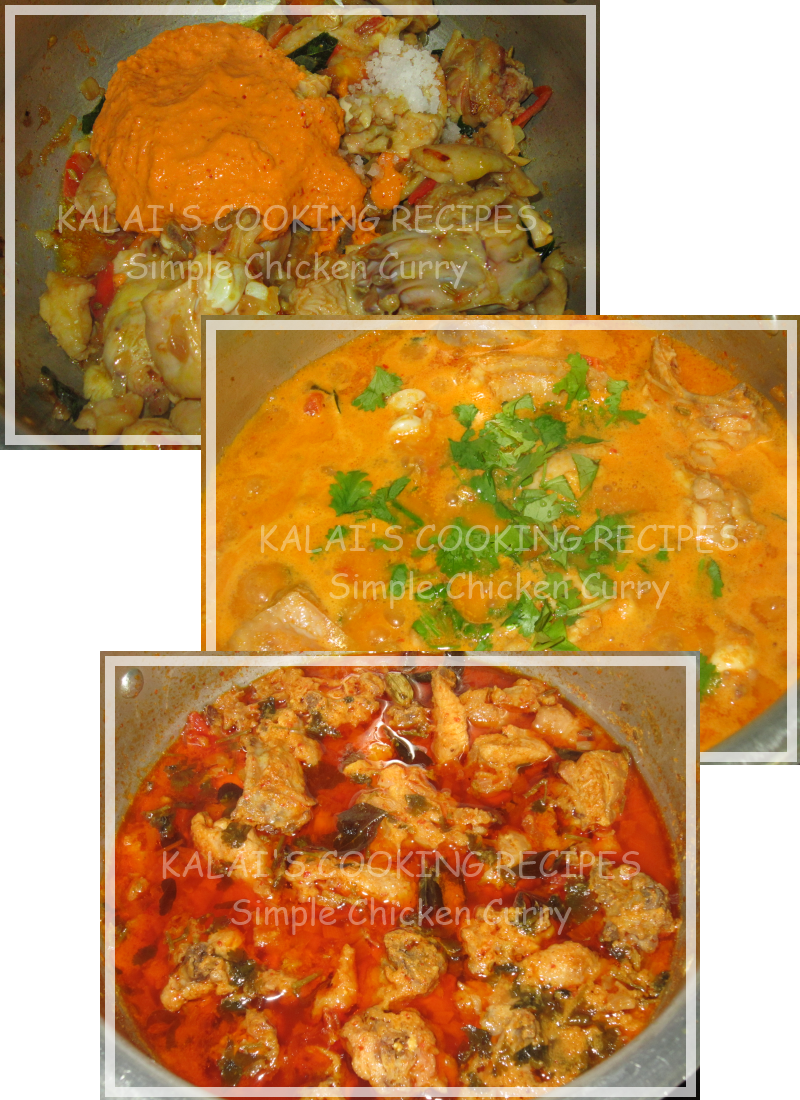 KALAI'S COOKING RECIPES Simple Chicken Curry with Coconut & Poppy Seeds