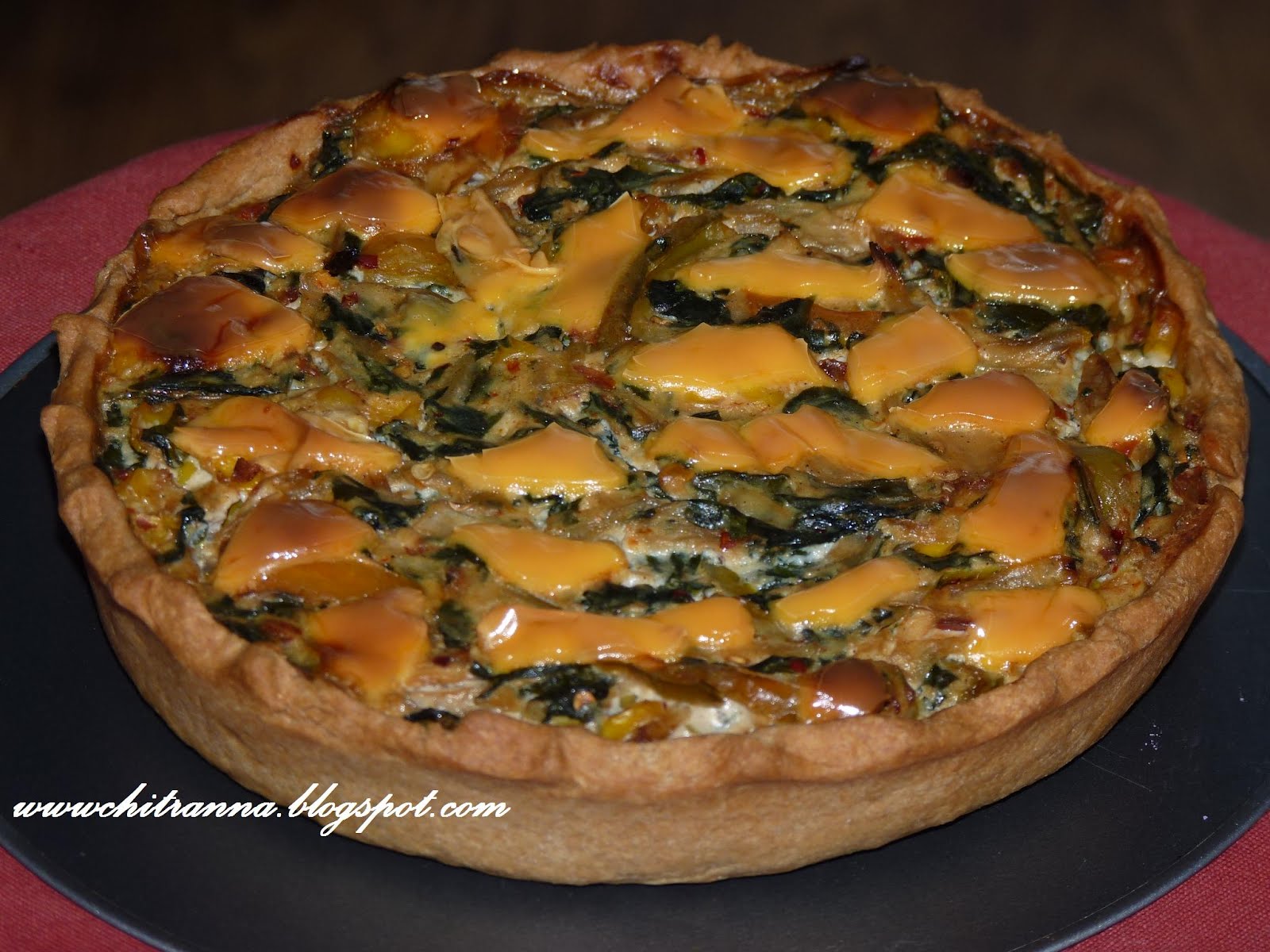 Chitranna: Savory Spinach and Tofu Eggless Quiche