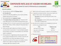 Holiday Inn Melaka Corporate Rates for TM Staff 2015 Holiday Inn Melaka Corporate Rates for TM Staff 2015