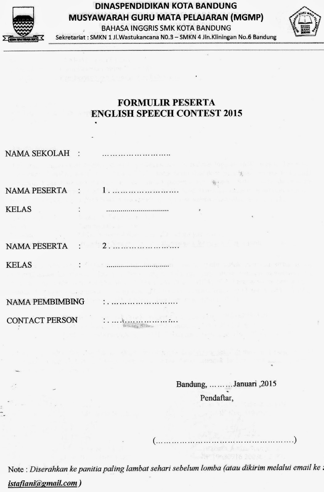 Download formulir dalam bahasa inggris Contoh Form Dalam Bahasa Inggris – Puspasari