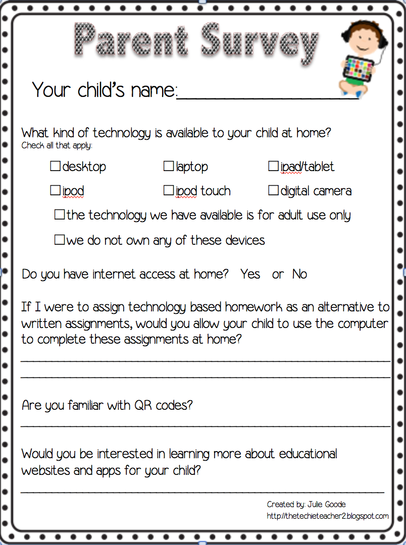 parent homework survey questions