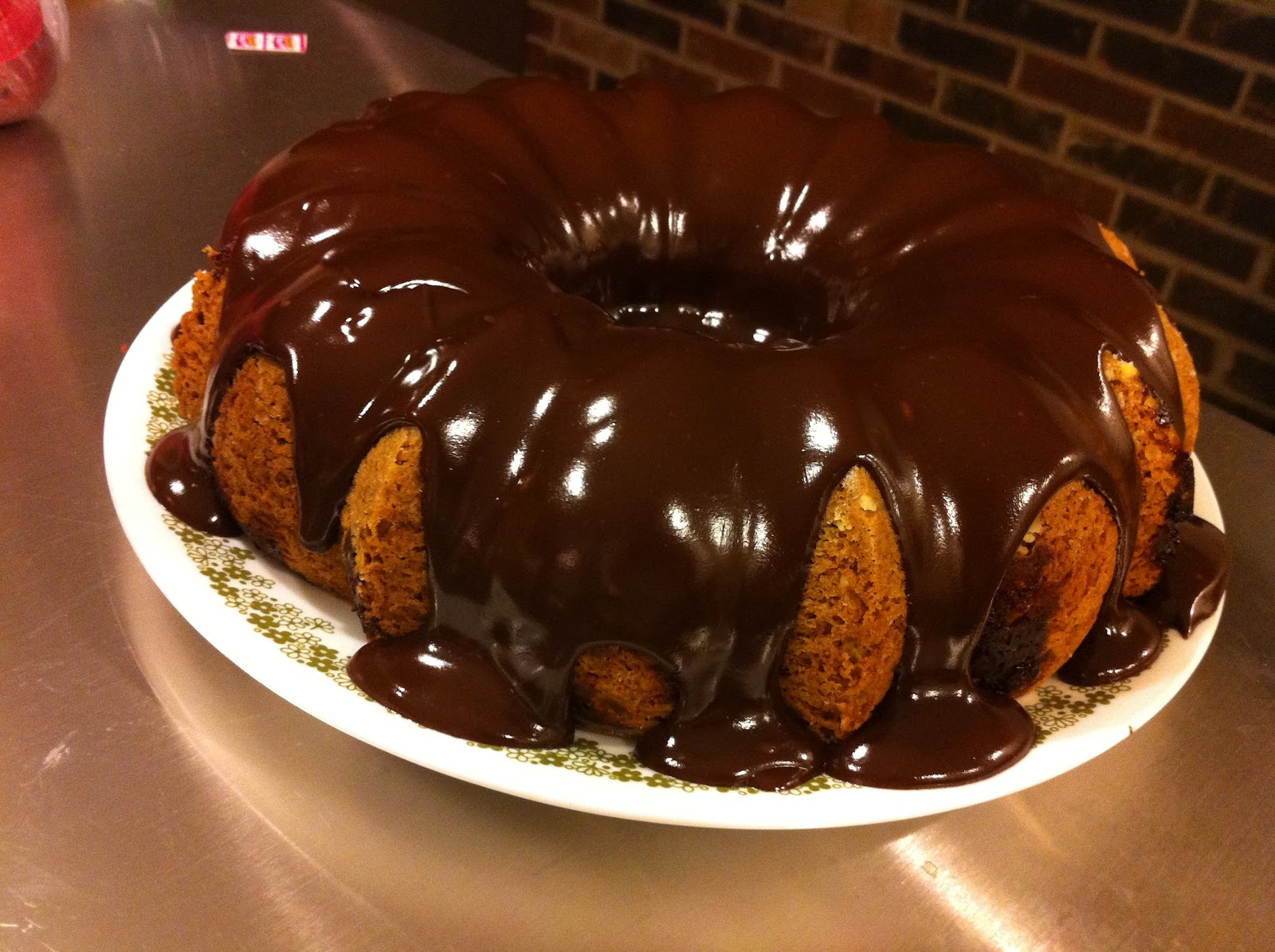 Kitchen and Craft Adventures Pistachio Cake with Chocolate Ganache