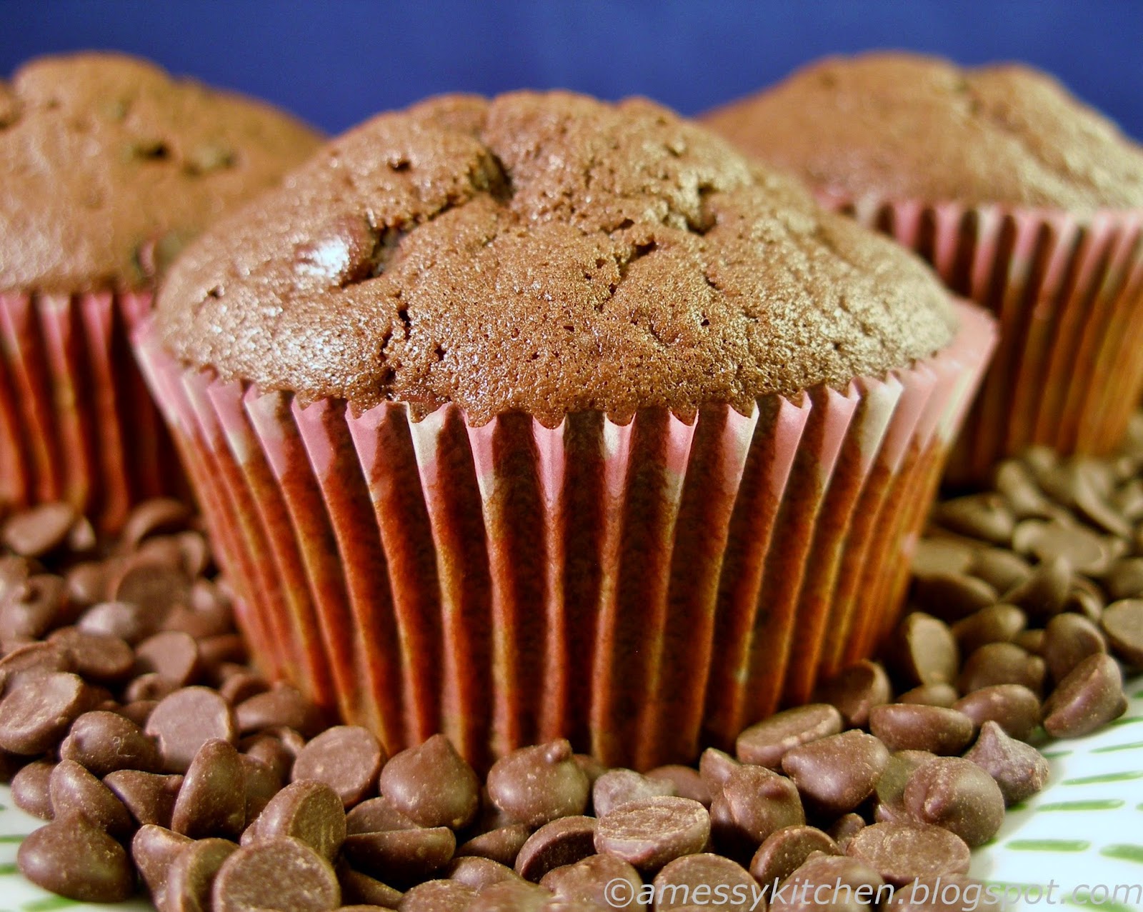 A Messy Kitchen Chocolate Chocolate Chip Muffins a.k.a. Homemade