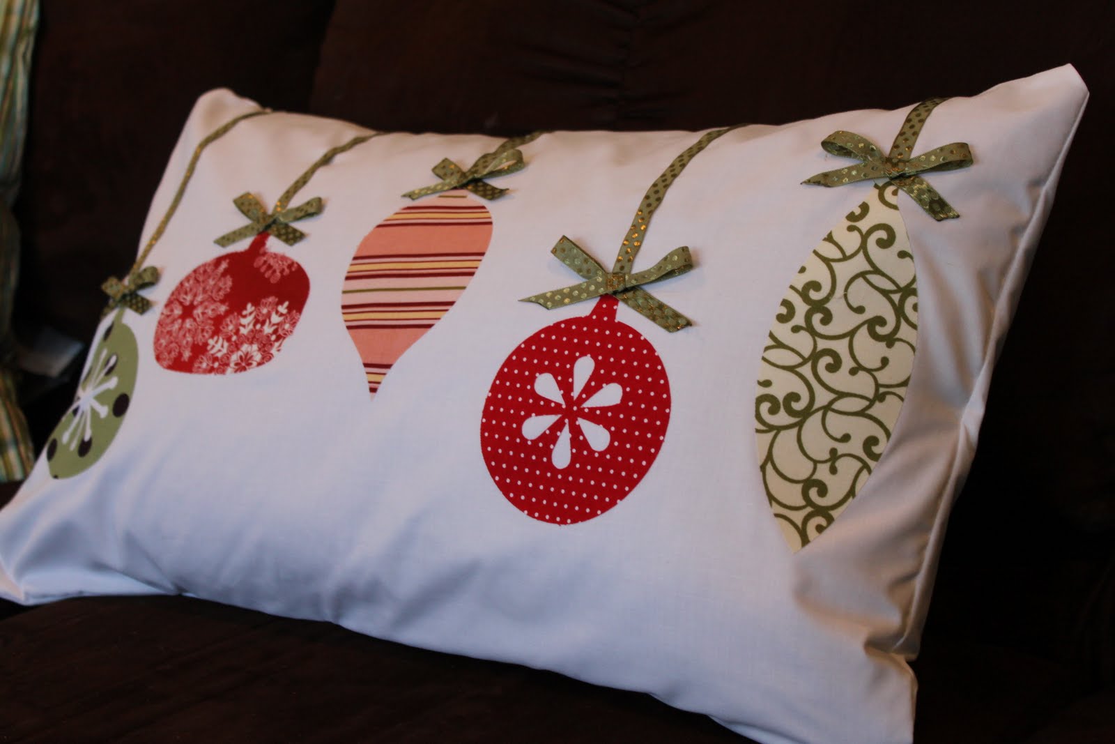 Christmas Pillow Idea Ornament Pillow Keeping it Simple