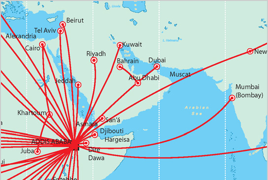 Ethiopian Airlines Flight Map The Timetablist: Ethiopian Airlines: The Northeast Africa And Asian Routes,  2011