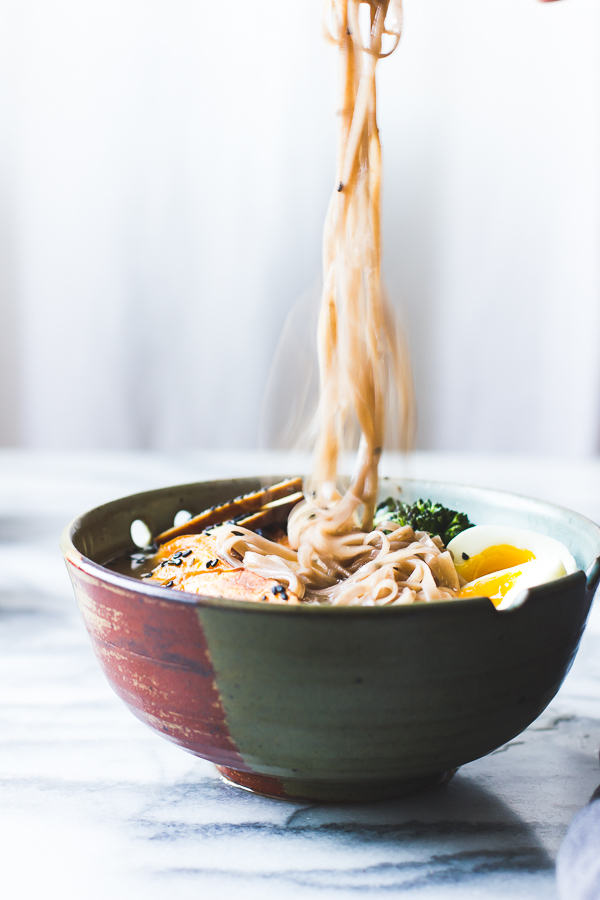 The Bojon Gourmet Vegetarian Miso Ramen with Rice Noodles, Roasted