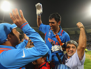 Dhoni Photos at 2011 World Cup Final, MS Dhoni World Cup Final Pics