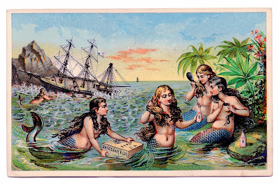 vintage Mermaids taking the booty after wrecking a ship