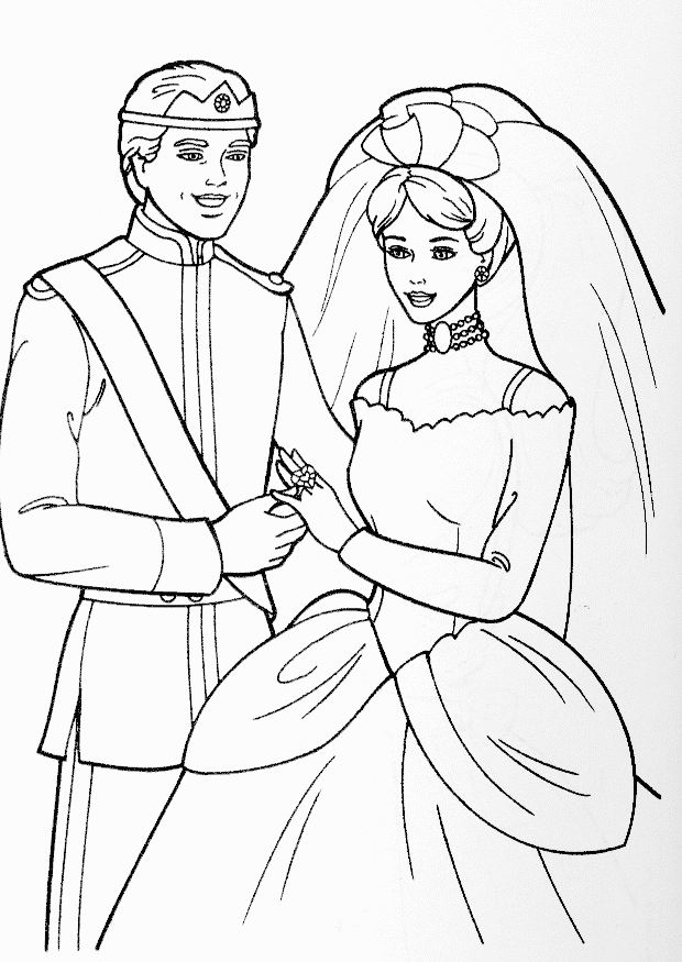 Disney Coloring Pages : Ken and Barbie Wedding | Kids Coloring Pages