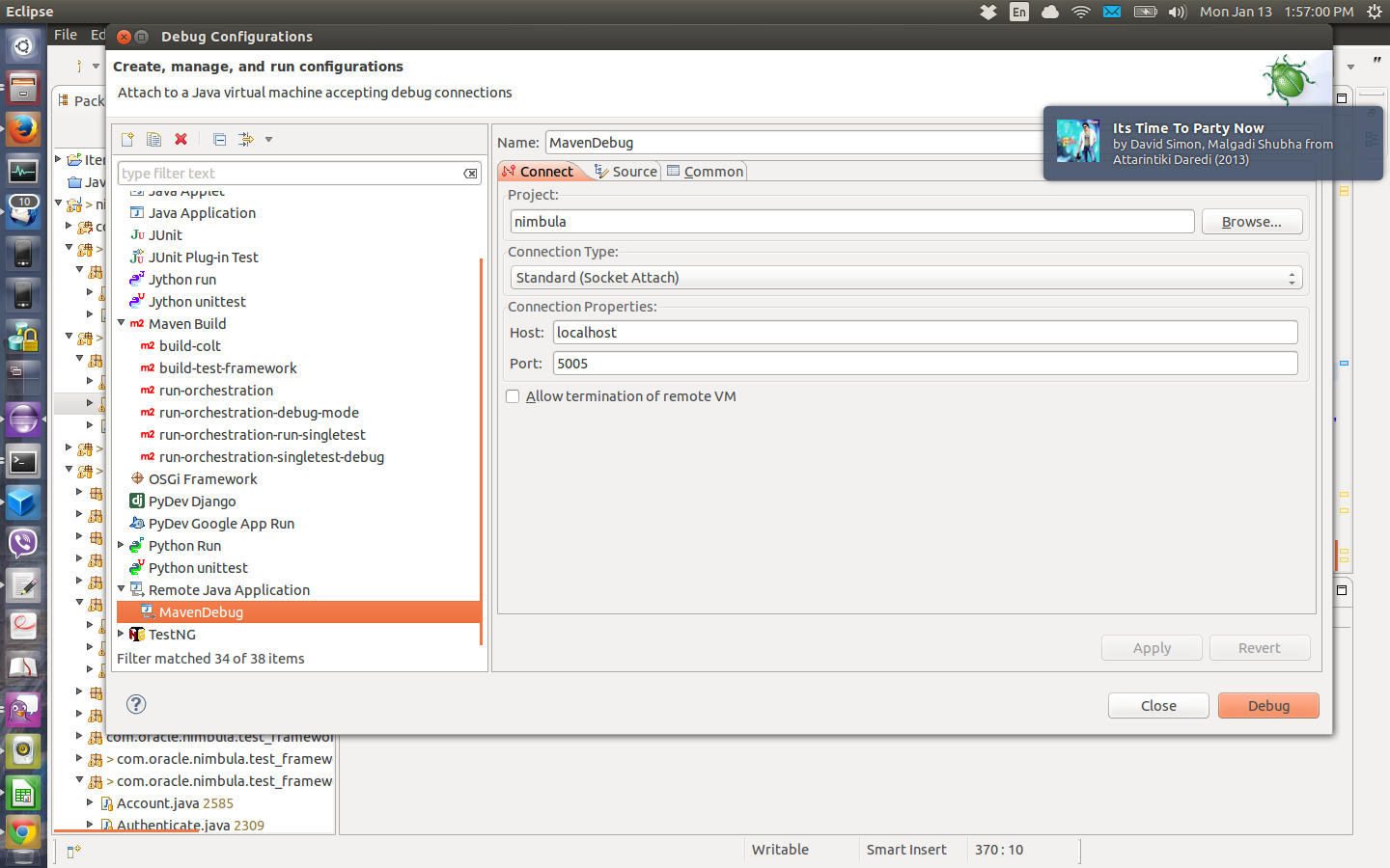 Debugging a Maven application with Java I scribble here