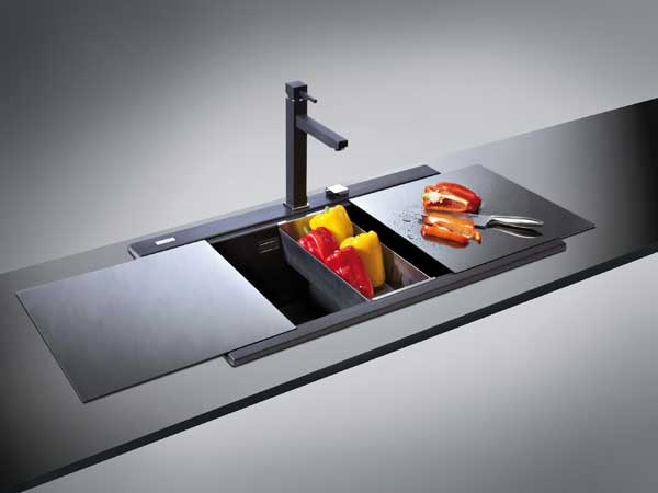 fregadero granito tapa cristal | tu Cocina y Baño