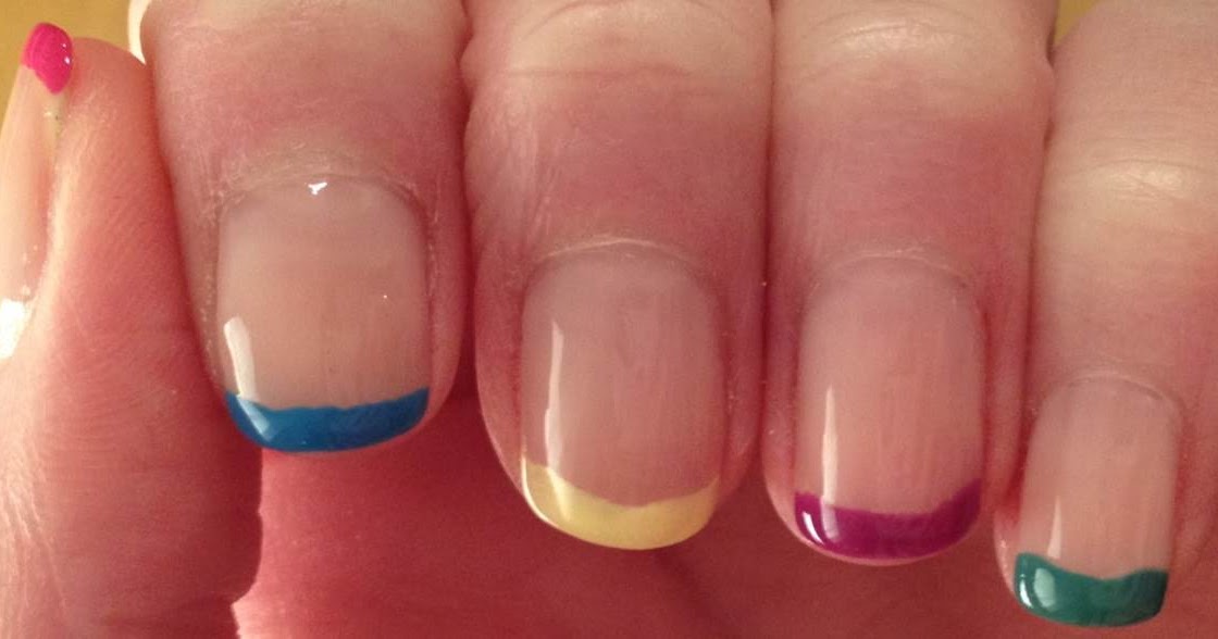 7. French Manicure with Rainbow Tips - wide 6