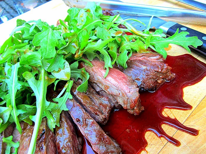 Lemon Soy Flank Steak w/ Arugula