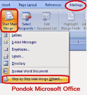 Membuat Surat Massal Dengan Fasilitas Mail Merge Di Microsoft Word 2010 Fungsi Dan Rumus Excel Lengkap