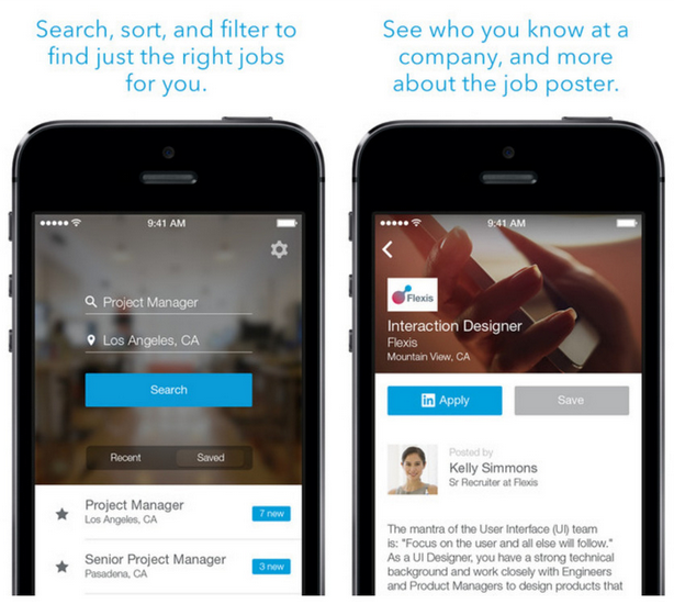 12 Aplikasi iPhone terbaik 2014, LinkedIn Job Search