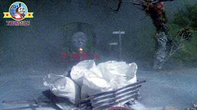 Captain Baxter Sodor quarry white chalk lime Percy the tank engine broke the cart to smithereens