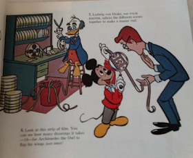 Mickey Mouse shows how animated films are made. 