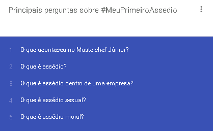 Assédio foi um dos temas pesquisados pelo Google em 2015