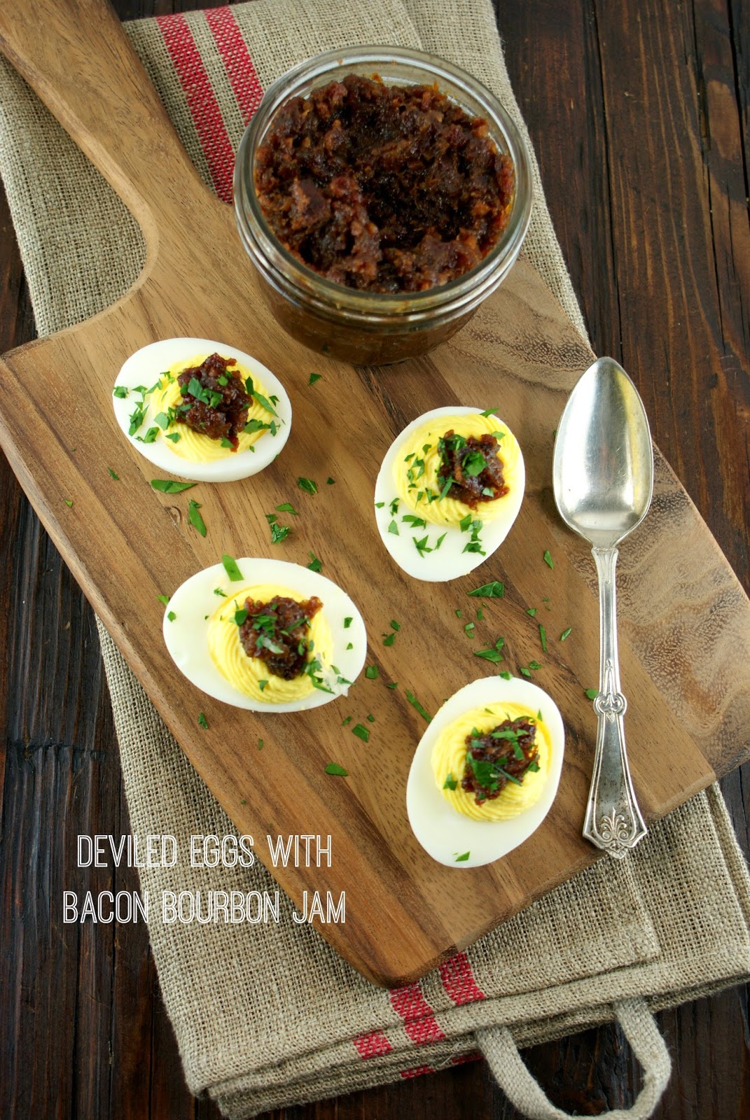 Authentic Suburban Gourmet Deviled Eggs with Bourbon Bacon Jam Friday Night Bites