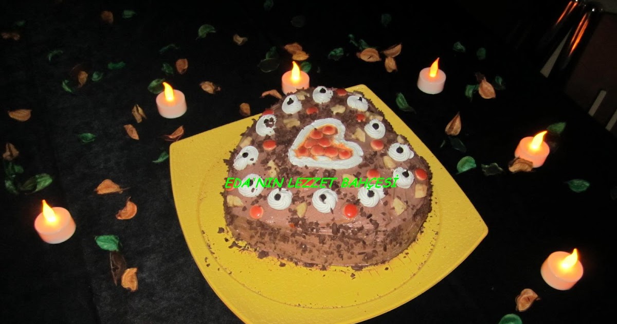 Eda�nın Lezzet Bahçesi Yemek Tarifleri Kalpli Yaş pasta (sevgililer