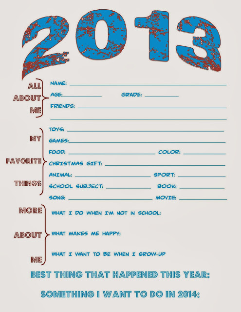 2013 ALL ABOUT ME! Free New Years Eve Free Printable!