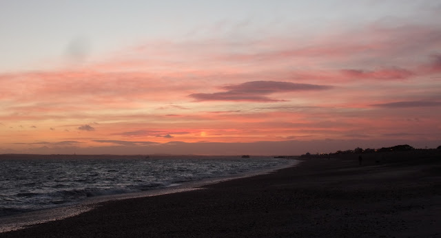 sunset over the solent from eastney beach