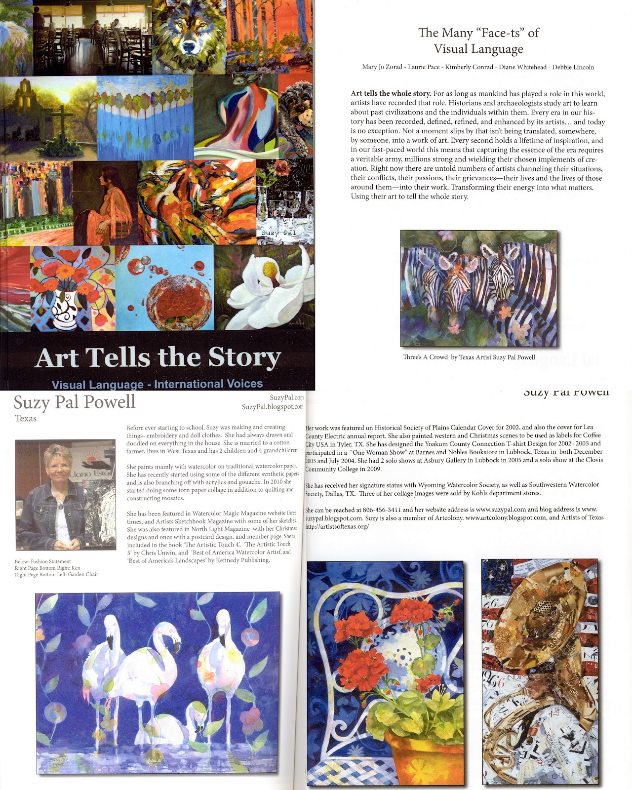 Suzy 'Pal' Powell Watercolors Collages and Sketches Art Tells the