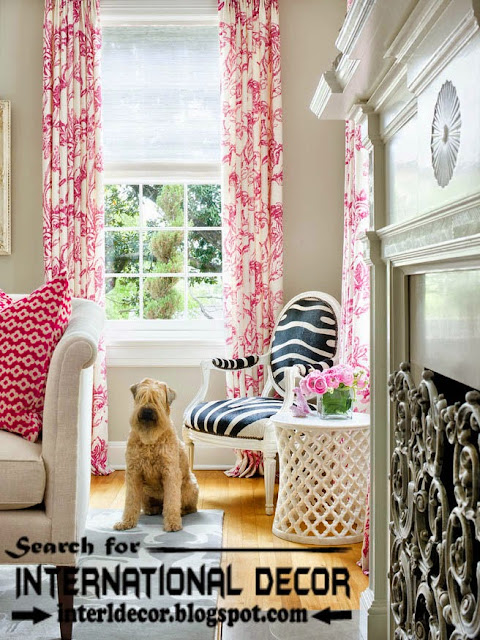 living room curtain styles, colors and materials, patterned curtains