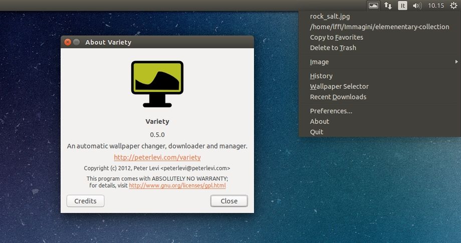 Variety 0.5.0 in Ubuntu