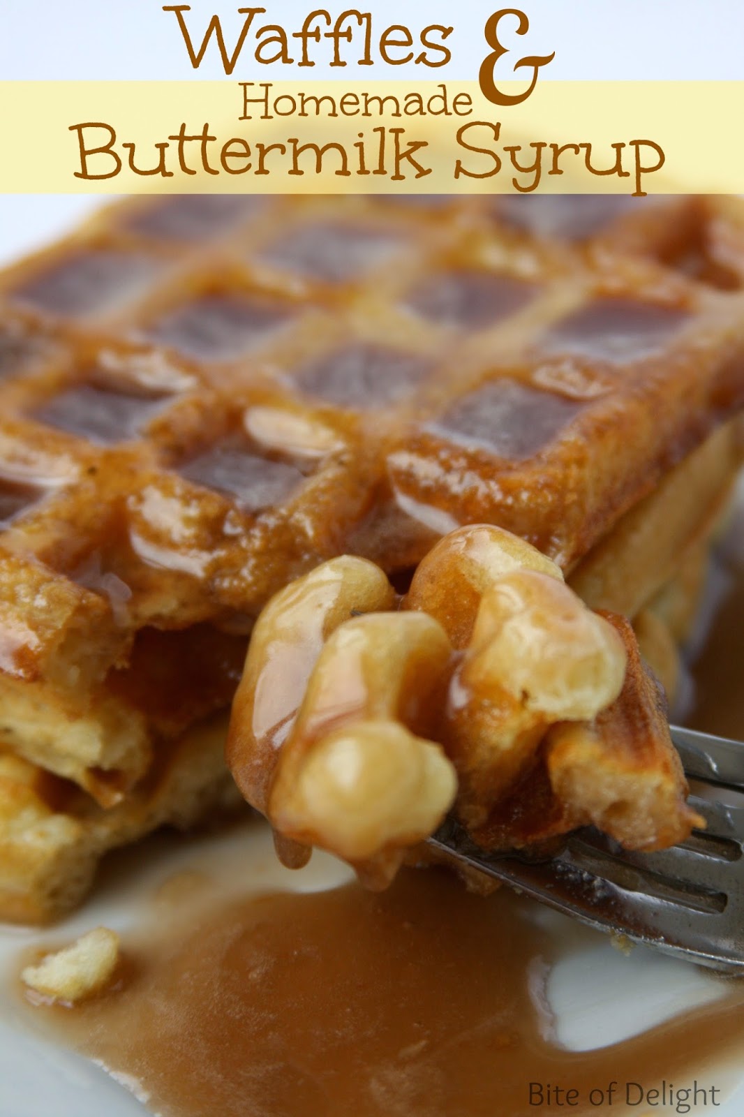 Crispy Waffles with Buttermilk Syrup Bite Of Delight