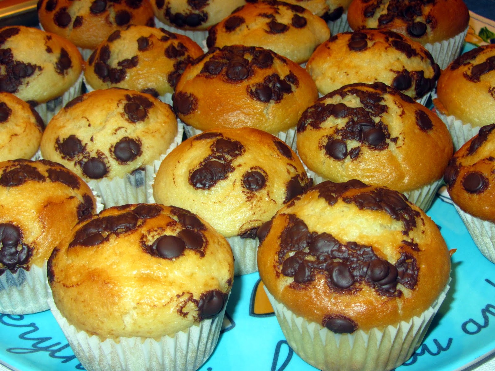 Muffins De Yogur Griego Y Pepitas De Chocolate
