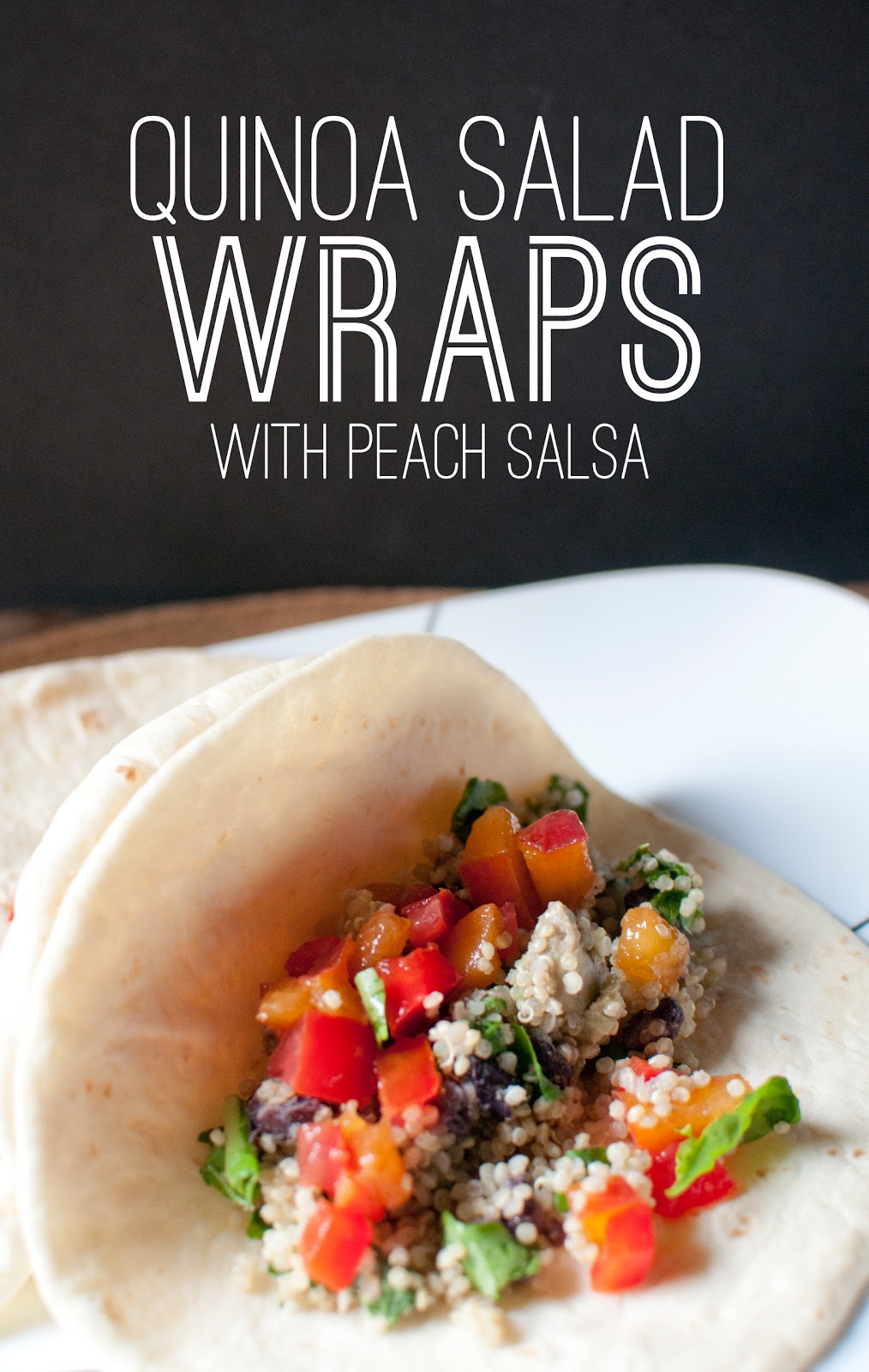 VeganFling Quinoa Salad Wraps with Peach Salsa