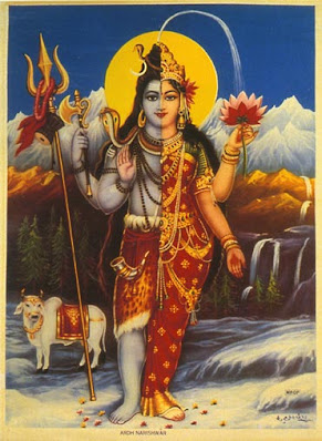 Picture of Ardhnarishwar, Hindu God Shiva and Goddess Parvati as one