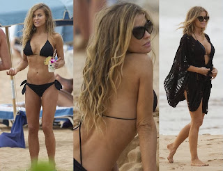 Carmen Electra Black Bikini Maui Hawaii 