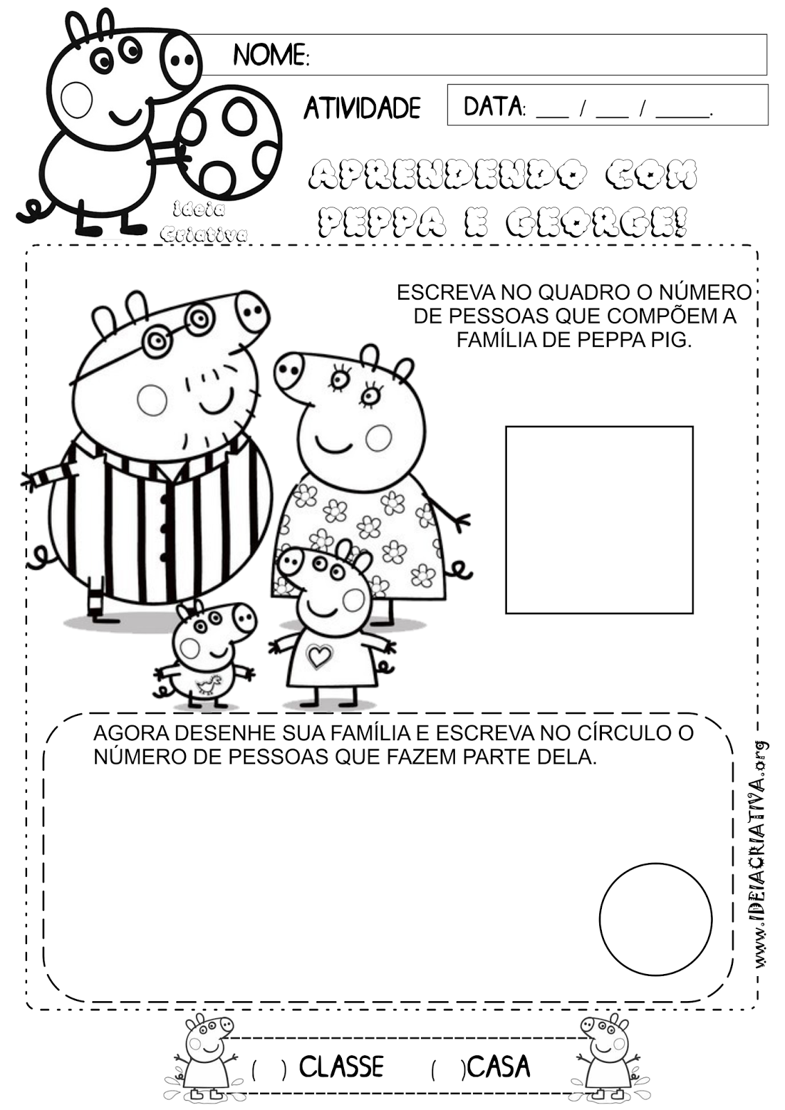 Atividade Família Identidade Peppa Pig | Ideia Criativa - Gi Carvalho
