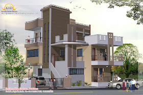 3 Story House Plan and Elevation view 1- 248 Sq M (2670 Sq. Ft.) 3 Story House Plan and Elevation view 1- 248 Sq M (2670 Sq. Ft.)