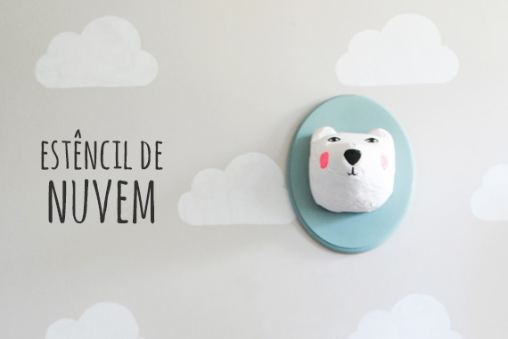 nuvens na parede - ideia simples de decoração - estêncil de nuvem