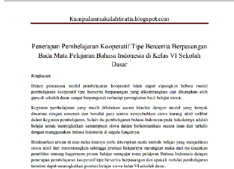 makalah pembelajaran bahasa indonesia di sekolah dasar makalah pembelajaran bahasa indonesia di sekolah dasar