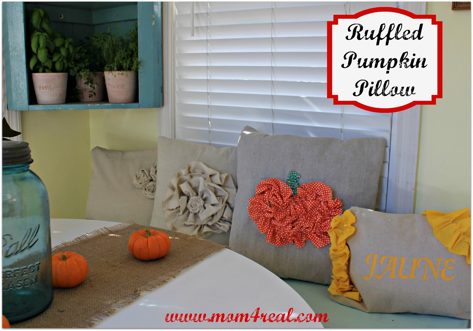 There Are No Pumpkins To Be Found...Make A Ruffled Pumpkin Pillow Mom
