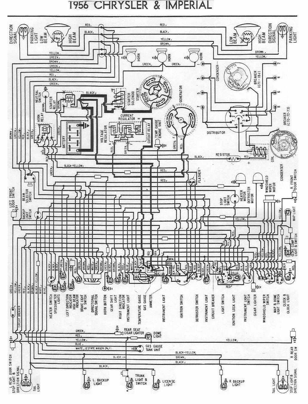 Electrical Wiring Diagrams Of 1956 Chrysler And Imperial