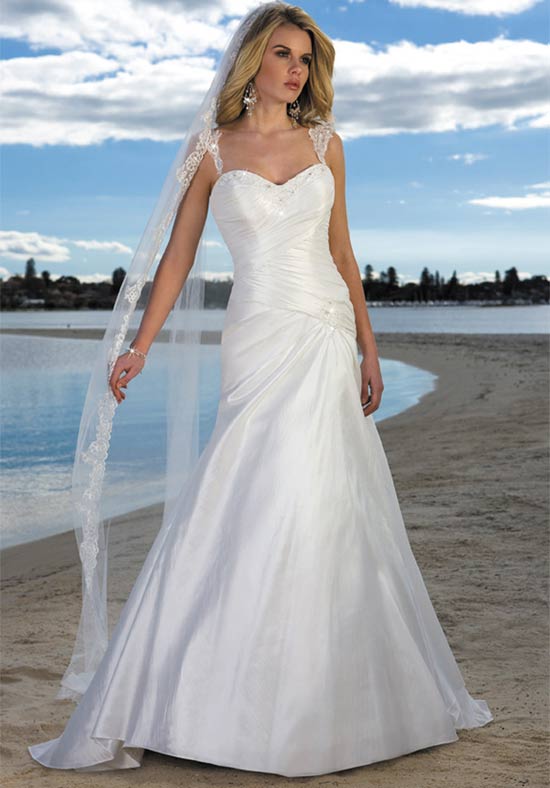 Because beach weddings are less formal event the dress can be elegant and